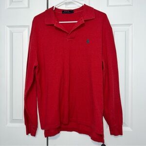 Polo Ralph‎ Lauren Men’s L Red LS Shirt Green Pony Logo Preppy Y2K Classic Fit